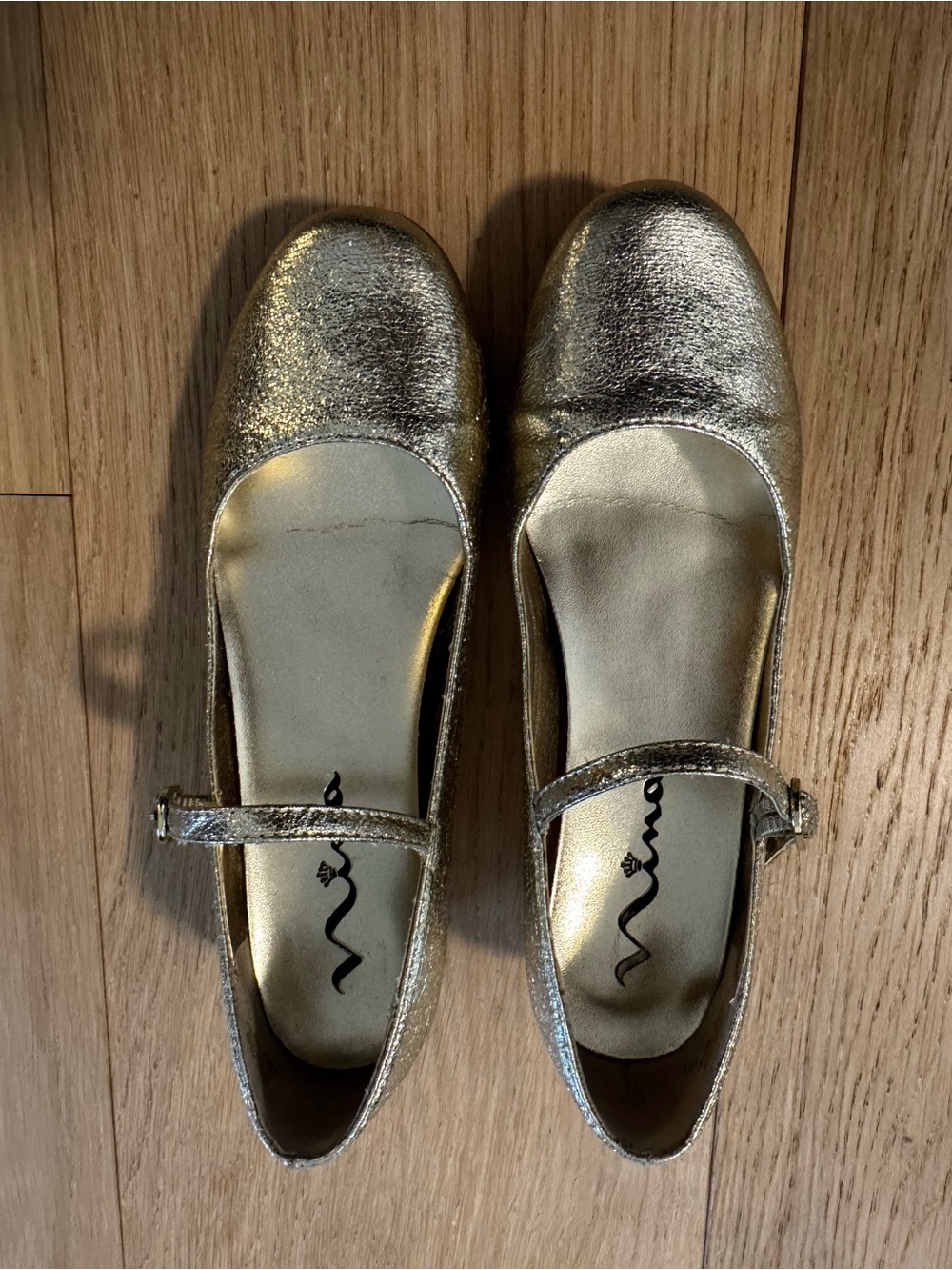 Metallic Gold Mary Jane Ballet Flats - Women's